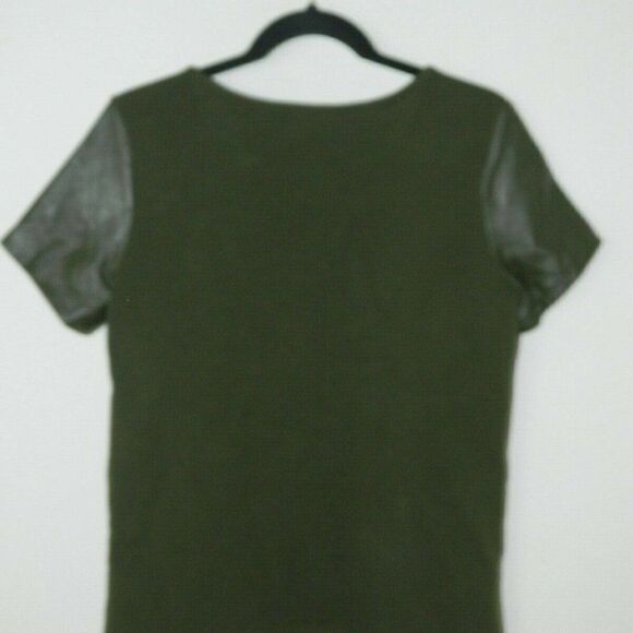 Timo‎ Weiland Top Women's Army Green Leather Abstract Camo Look Size 4 - Picture 2 of 7
